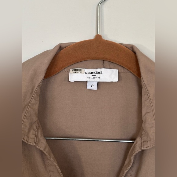 Saunders x RTR Beige and Orange Ruched Midi Dress - Picture 8 of 11